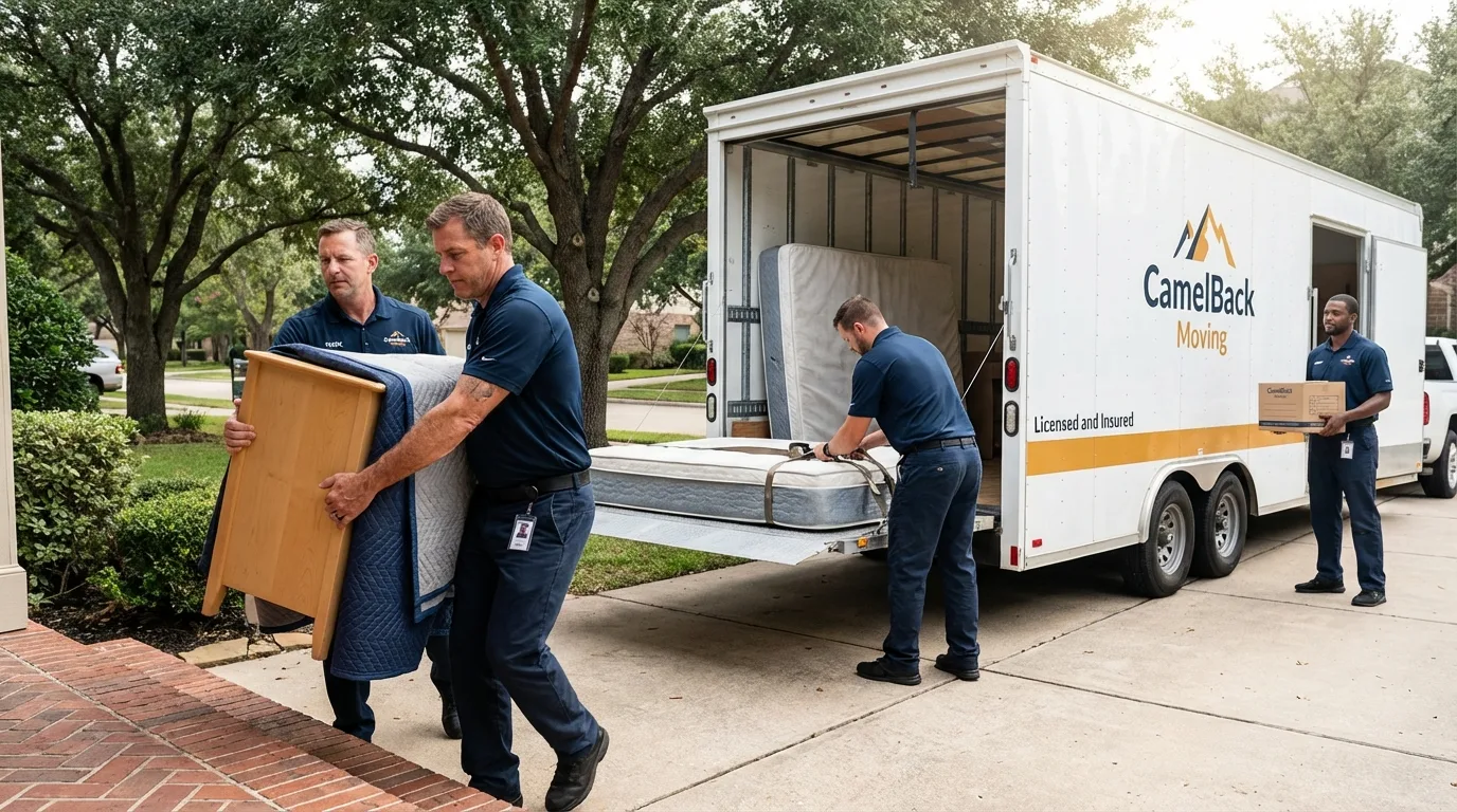Crew loading residential truck for cross-state move from Hurricane, UT