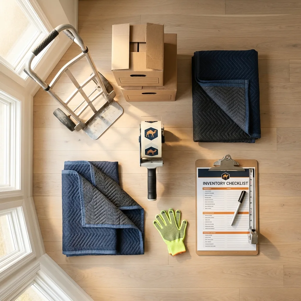Professional moving supplies and packing materials layout for Hurricane residential relocations
