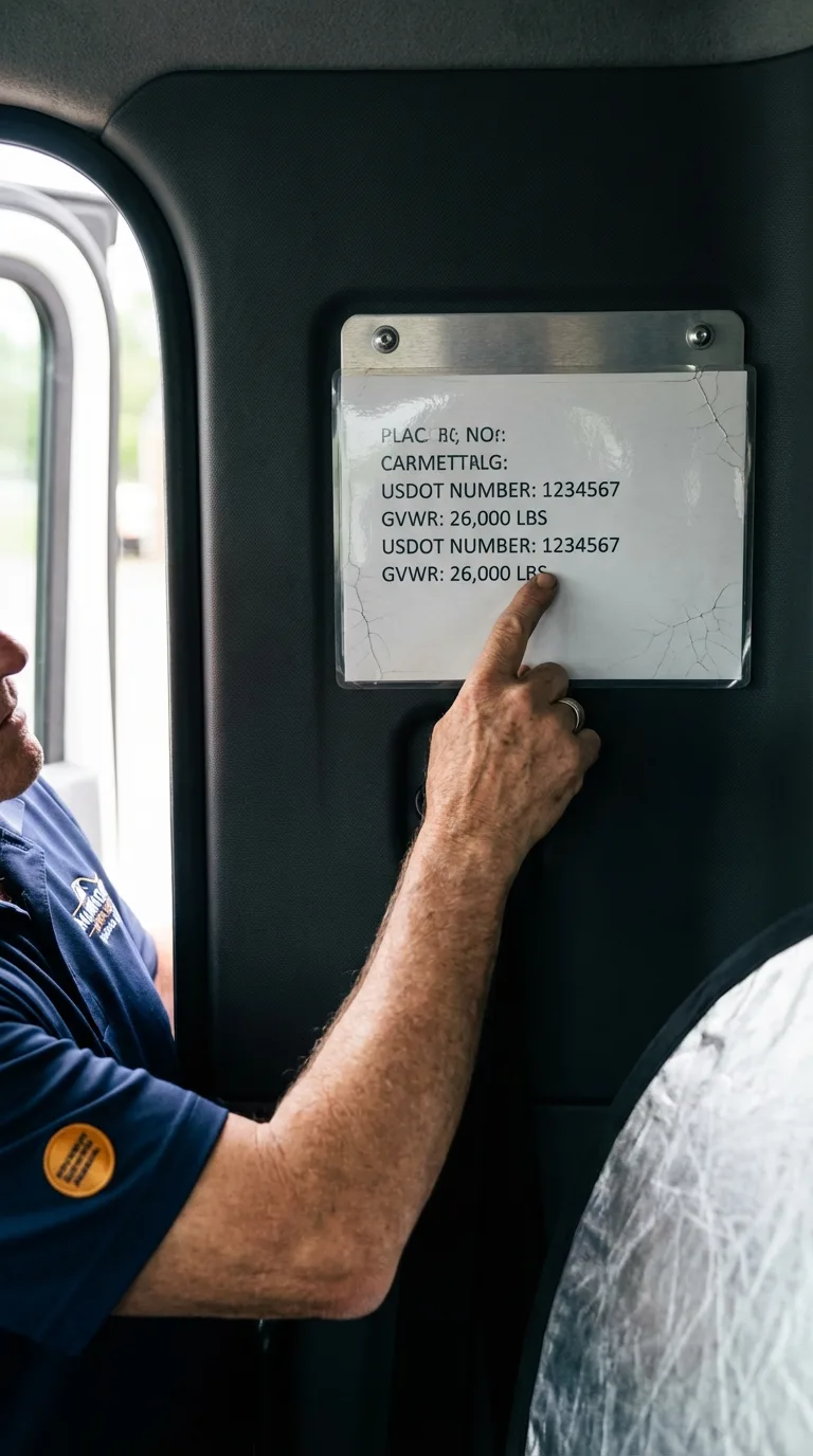 USDOT licensing placard verification in Hurricane